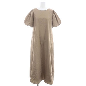  Natural Beauty Basic NATURAL BEAUTY BASICba Rune sleeve One-piece long maxi short sleeves S Brown beige /DO #OSre