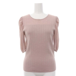  Anayi ANAYI 22SSsia- switch rib pull over knitted cut and sewn 7 minute sleeve 38 pink /DO #OS lady's 