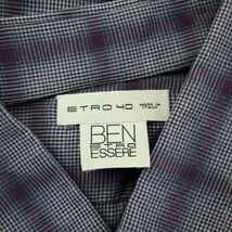 エトロ ETRO BEN ESSERE カジュアルシャツ 長袖 チェック柄 40 L 紫 パープル /BB メンズ_画像3