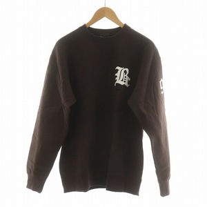 未使用品 バックチャンネル BACK CHANNEL OLD-E CREW SWEAT スウェット トレーナー タグ付き 長袖 プリント ロゴ M 茶 2322272