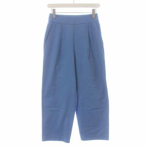 ボールジー BALLSEY トゥモローランド コットンキュプラストレッチ フロントタッククロップドパンツ テーパード 34 XS 青 ブルー