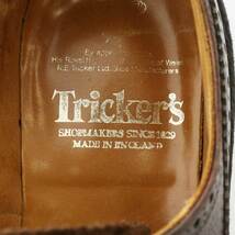 トリッカーズ TRICKER'S カントリーシューズ ストレートチップ レザー スエード ロゴ 10-5 28cm 茶 ブラウン M7369 ■GY18 /MQ メンズ_画像7