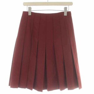  Gucci GUCCI pleated skirt knee height wool cashmere .38 7 number S red red 382356 /YI25 lady's 