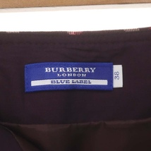 バーバリーブルーレーベル BURBERRY BLUE LABEL 台形スカート チェック ひざ丈 38 M 赤 レッド /SY ■OS レディース_画像3