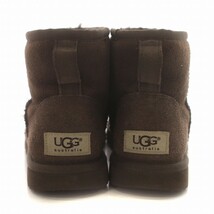 アグ オーストラリア UGG australia クラシックミニ ムートンブーツ ショート ボア レザー US5 22cm 茶 ブラウン /IR レディース_画像5