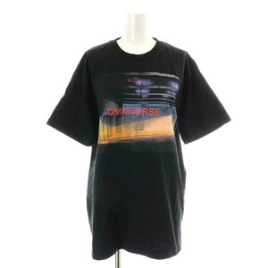 ロク rokh オムニバース OMNIVERSE Tシャツ カットソー 半袖 クルーネック プリント M 黒 ブラック マルチカラー /NW4 レディース