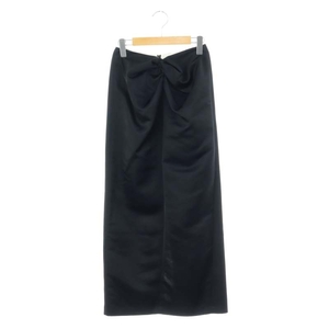 エトレトウキョウ ETRE TOKYO SATIN DRAPE SKIRT スカート ロング マキシ タイト サテン S 黒 ブラック /DO ■OS ■SH レディース