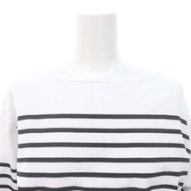 ドゥーズィエムクラス 21SS Coco Stripe T No4 カットソー ロンT Tシャツ 長袖 ボーダー ボートネック 白 ホワイト 黒 ブラック /DO ■OS_画像4