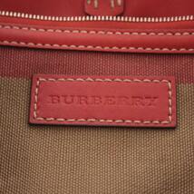 バーバリー BURBERRY トートバッグ ハンドバッグ リネン 麻 チェック ベージュ 赤 レッド /YI20 レディース_画像7