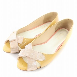 otetoeoti-ruOdette e Odile Arrows pumps Flat open tu ribbon Stone lame enamel 24 beige yellow /SI31