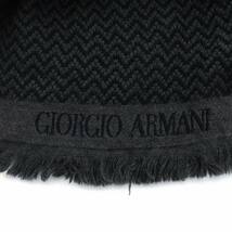 ジョルジオアルマーニ GIORGIO ARMANI ニット マフラー ストール ロゴ 総柄 黒 ブラック グレー 9P5802-17-02 ■GY17 /MQ メンズ_画像6