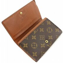 ルイヴィトン LOUIS VUITTON M61736 モノグラム ポルトフォイユ トレゾール 二つ折り 財布 PVC レザー 茶 ブラウン /AQ ■GY10 レディース_画像6