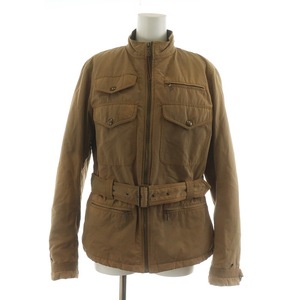  Ralph Lauren RALPH LAUREN с хлопком жакет Safari длинный рукав Zip выше ремень есть 11 L чай Brown JKRLLA2501 женский 