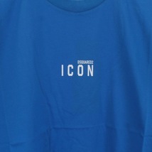 未使用品 ディースクエアード DSQUARED2 ICON T-Shirt Cool Fit Tシャツ カットソー 半袖 ロゴプリント S 青 ブルー S79GC0010_画像5