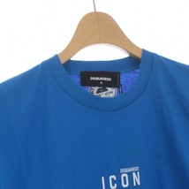 未使用品 ディースクエアード DSQUARED2 ICON T-Shirt Cool Fit Tシャツ カットソー 半袖 ロゴプリント S 青 ブルー S79GC0010_画像4