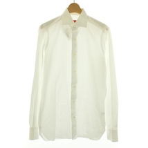 イザイア ISAIA NAPOLI ワイシャツ ドレスシャツ 長袖 刺繍 37 S 白 ホワイト /BB メンズ_画像1