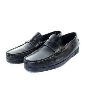  Paraboot Parabootko low CORAUX coin Loafer slip-on shoes leather 8 26.5cm black black /YO12 #AD men's 