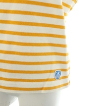 オーチバル ORCIVAL オーシバル バスクシャツ カットソー フレンチスリーブ 半袖 ボーダー コットン 2 オレンジ 白 ホワイト_画像5