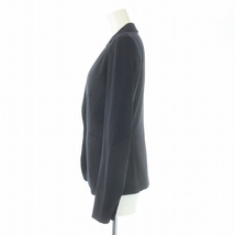 オリヒカ ORIHICA スーツ セットアップ 上下 テーラードジャケット 背抜き パンツ ジップフライ ストライプ ウール混 9 M 11 L 黒_画像3