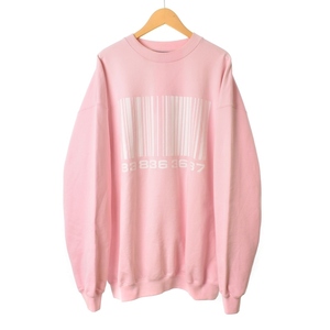 ヴェトモン ベトモン VETEMENTS 22SS BIG BARCODE SWEATSHIRT ビッグ バーコード スウェット トレーナー プルオーバー ピンク VL12TR100P