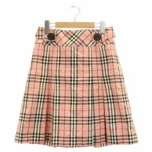 バーバリーブルーレーベル BURBERRY BLUE LABEL ノバチェック スカート 膝丈 フレア S ピンク マルチカラー /NR ■OS レディースの画像1