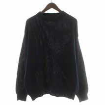 エビコン EVCON COTTON KNIT CREW SWEATER ニット セーター プルオーバー 長袖 2 M 紺 ネイビー 221-91202 /YI19 メンズ_画像1