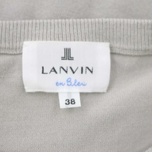 ランバンオンブルー LANVIN en Bleu パールフリルニットアンサンブル カーディガン ボートネック 38 M グレー_画像5