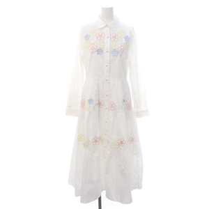  Chesty Chesty ×.... Chiba .. flower race shirt One-piece long long sleeve 1 white white multicolor lady's 