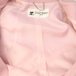 クレージュ courreges ウール ノーカラーコート アウター ダブル 9AR ピンク /DF ■OS レディースの画像4