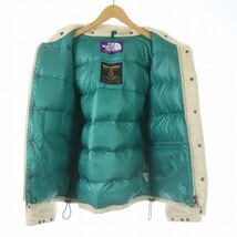 THE NORTH FACE PURPLE LABEL HARRIS TWEED PERTEX 光電子 ダウンジャケット ミドル ジップアップ ウール M アイボリー ND2193N /SI11_画像3