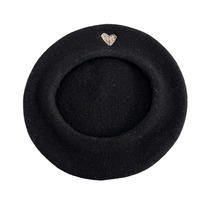 アニエスベー agnes b. ハート刺繍 ウール ベレー帽 帽子 TU ブラック 黒 レディース_画像5
