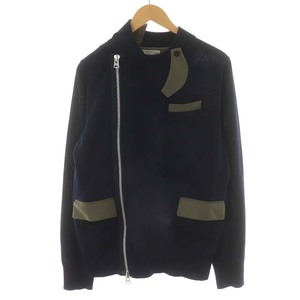 サカイ sacai Wool Knit × Suiting Jacket ニットジャケット ウール 1 S 紺 ネイビー 21-02553M /AN18 メンズ