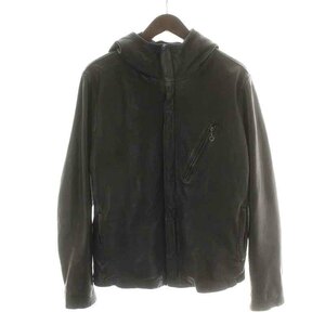 アヴィレックス Armed Forces Manufacturer シープフーディジャケット SHEEP HOODY JACKET レザージャケット 革ジャン パーカー L 黒