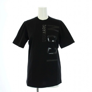 未使用品 ディースクエアード DSQUARED2 Icon Renny Tee Tシャツ カットソー 半袖 ロゴ XS 黒 ブラック S80GC0037 /KH ■GY29 レディース