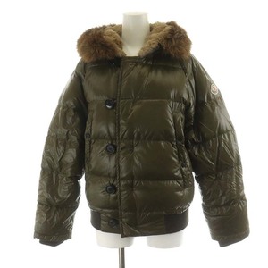 モンクレール MONCLER ブルガリ BULGARIE ダウンジャケット フード ナイロン アウター 00 XS カーキ /AN27 レディース