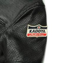 カドヤ KADOYA LEATHER＆K'S PRODUCT パンチングレザージャケット 半袖 ロゴ メッシュ ジップアップ L 黒 ブラック ■GY18 メンズ_画像8