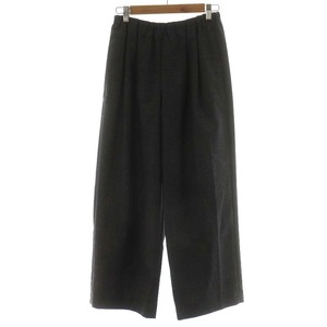 エンフォルド ENFOLD 23AW STRAIGHT-WIDE PANTS イージーパンツ チェック柄 38 M グレー /AN28 レディース