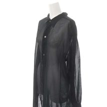 ハイク HYKE コットン ロング シャツ COTTON VOILE LONG SHIRT ブラウス 長袖 シースルー 2 M 黒 ブラック /YQ ■OS_画像4