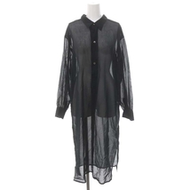 ハイク HYKE コットン ロング シャツ COTTON VOILE LONG SHIRT ブラウス 長袖 シースルー 2 M 黒 ブラック /YQ ■OS_画像1