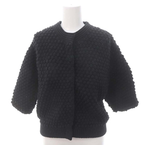  unused goods klaneCLANE 23SS 3D DOT HALF SLEEVE KNIT CARDIGAN cardigan knitted 7 minute sleeve dot 1 black black /DO #OS lady's 