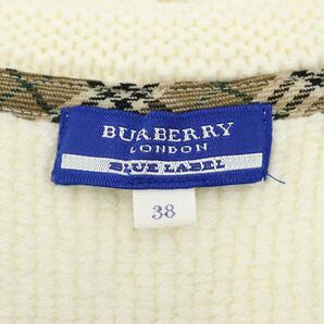 バーバリーブルーレーベル BURBERRY BLUE LABEL ワンピース ひざ丈 半袖 ニット セーター ひざ丈 ウール混 38 S 白の画像3