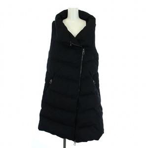 te.noDUNO down vest gilet long outer Zip up 42 L black black /TK lady's 