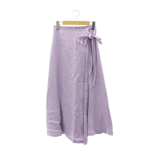 アナイ ANAYI ロングスカート フレア リボン 36 紫 パープル /DF ■OS レディース