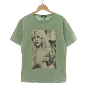 ヒステリックグラマー HYSTERIC GLAMOUR Tシャツ カットソー 半袖 コートニーラブ プリント クルーネック M モスグリーン 0263CT15