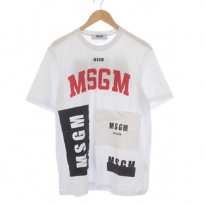 エムエスジーエム MSGM Tシャツ カットソー 半袖 ロゴ XS 白 ホワイト 2342MDM186 /KH メンズ