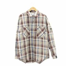 ミスターハリウッド N.HOOLYWOOD BIC MAC SHIRT カジュアルシャツ 長袖 チェック L グレー 茶 ブラウン 2231-SH30-021_画像1