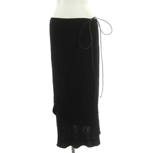 ヘルムートラング HELMUT LANG VSCS WRAP SKIRT ラップスカート ロング タイト M 黒 ブラック /NR ■OS レディース