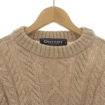 ガンジーウーレンズ Guernsey Woollens ニット ガンジーセーター 長袖 ケーブル編み ウール 42 L ベージュ /IR ■GY18 メンズ_画像4