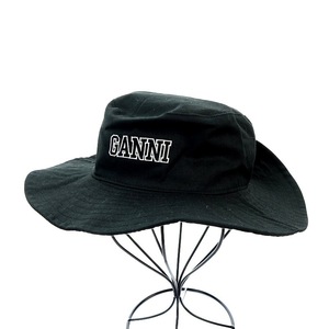未使用品 ガニー GANNI Software Heavy Cotton Hat ハット 帽子 XS 黒 ブラック /AK19 レディース