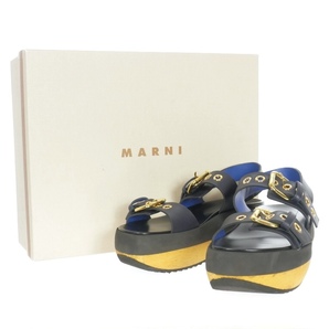 マルニ MARNI 19SS プラットフォームサンダル レザー 靴 38 ブラック 黒 ZPMS002906 レディースの画像7